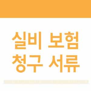 보험사별 실비 보험 청구 서류