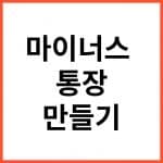 마이너스 통장 만들기 금리 한도 총정리 (2022년) 8 마이너스 통장 한도와 금리