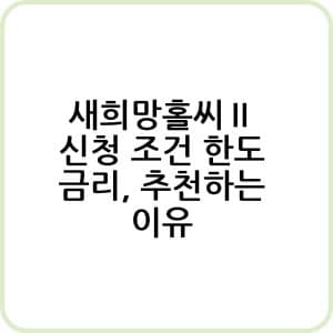 새희망홀씨Ⅱ 이용하기