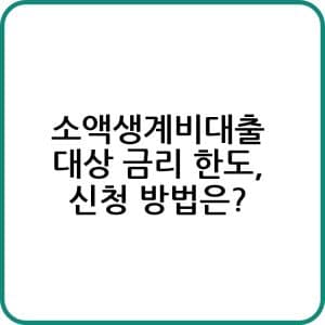 소액생계비대출 신청하기