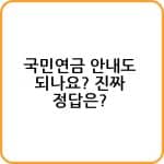 국민연금 안내도 되나요? 진짜 정답은? 2 국민연금 안내도 되나요 진짜 정답은