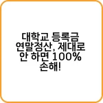 대학교 등록금 연말정산, 제대로 안 하면 100% 손해! 4 대학교 등록금 연말정산 제대로 안 하면 100 손해