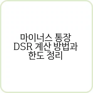 마이너스 통장 Dsr 계산 방법 설명