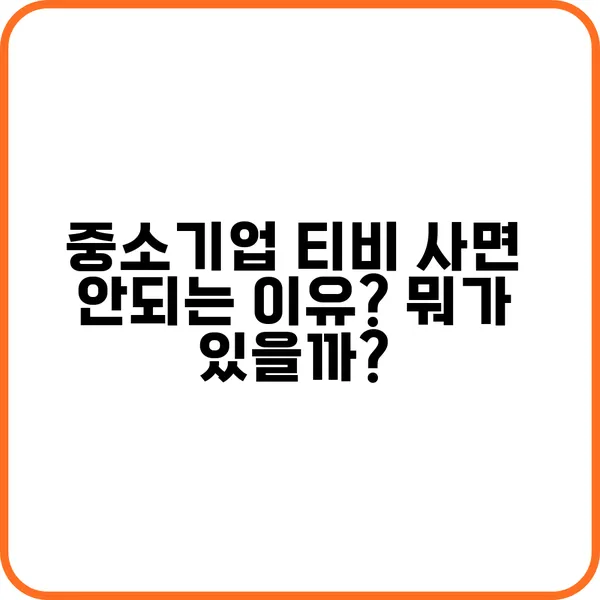 중소기업 티비 사면 안되는 이유 뭐가 있을까