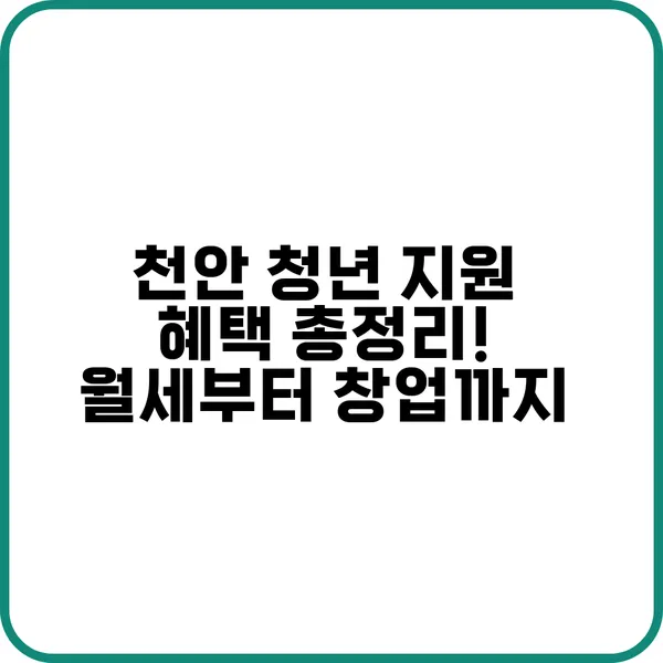 천안 청년 지원금 신청 방법 안내