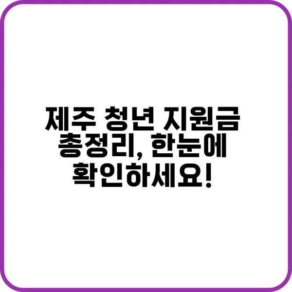 제주도 청년 월세 지원, 최대 240만