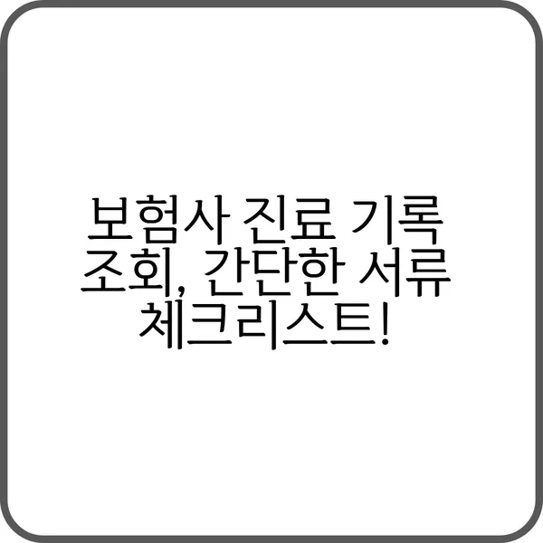 보험사 진료 기록 조회 서류 준비